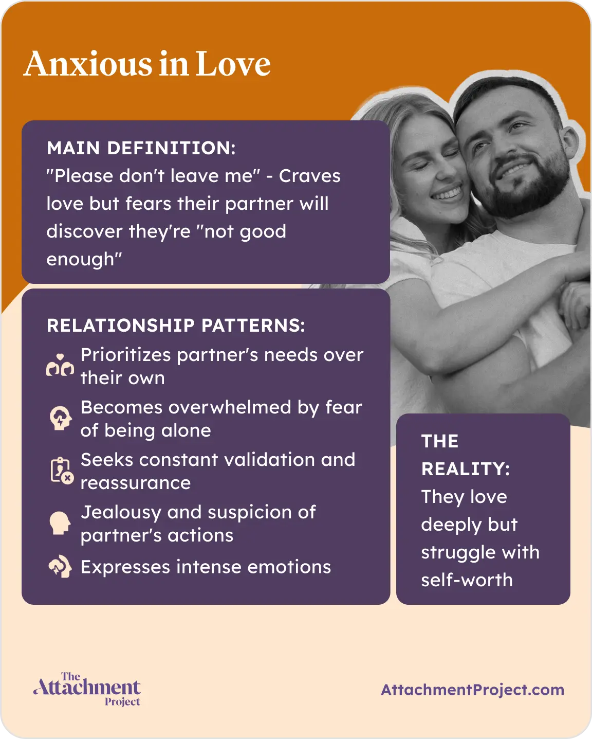 Anxious attachment partner in love signs